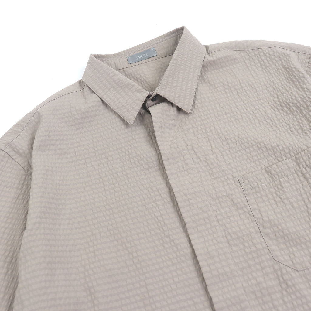 Dior Check Pattern Soccer Fabric Short Sleeve Shirt