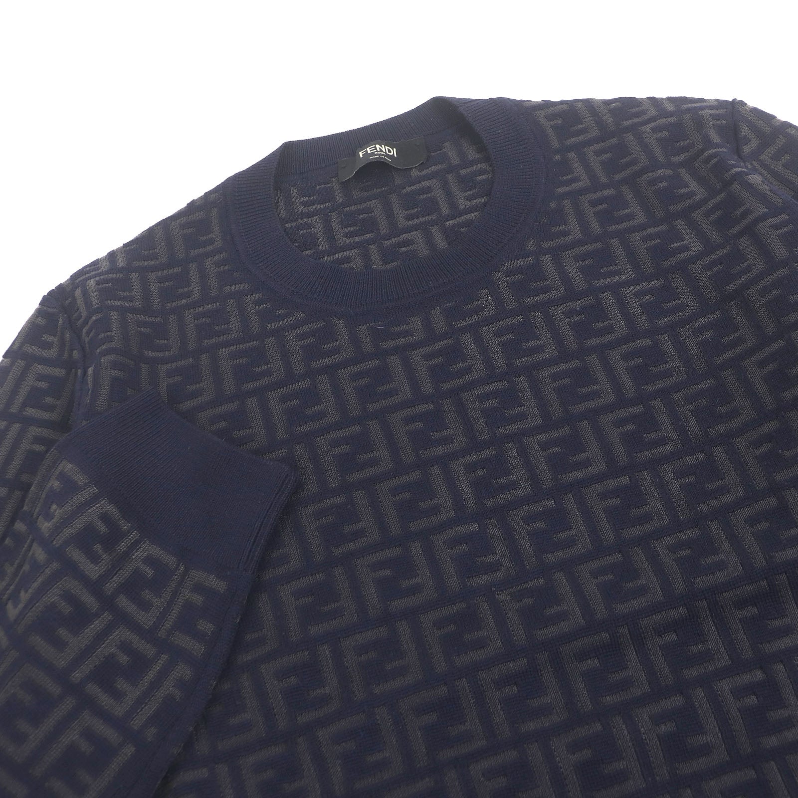 Fendi FF Logo Zucca Wool Sweater