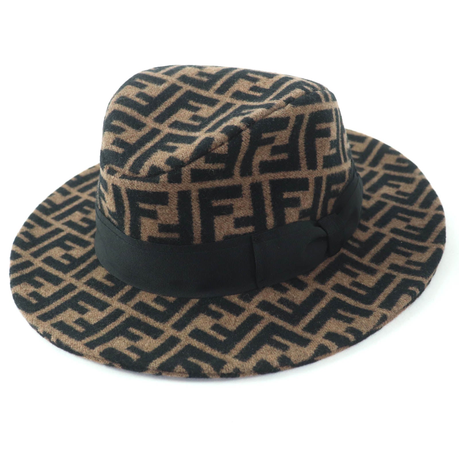Fendi Zucca Pattern Silk Blend Hat