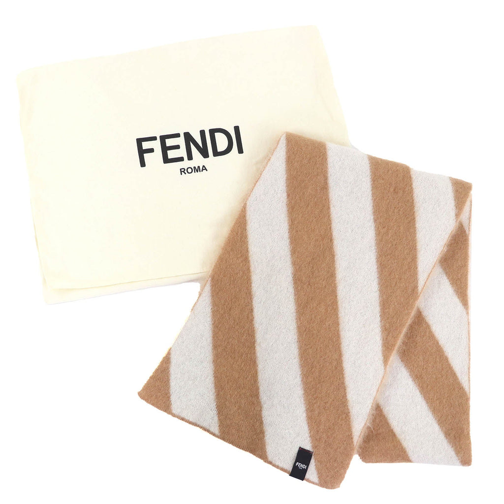 Fendi Stripe Pattern Mohair Scarf