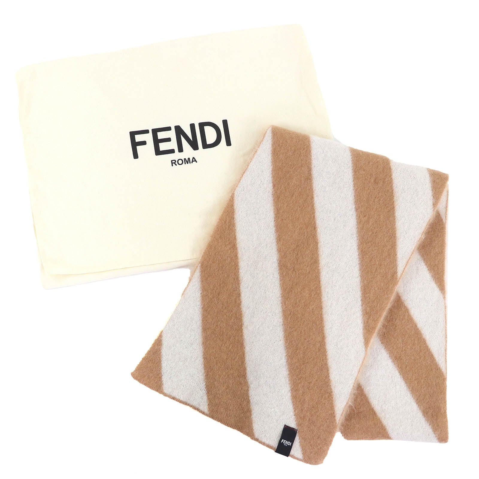 Fendi Stripe Pattern Mohair Scarf