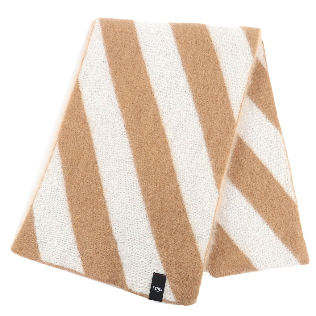 Fendi Stripe Pattern Mohair Scarf