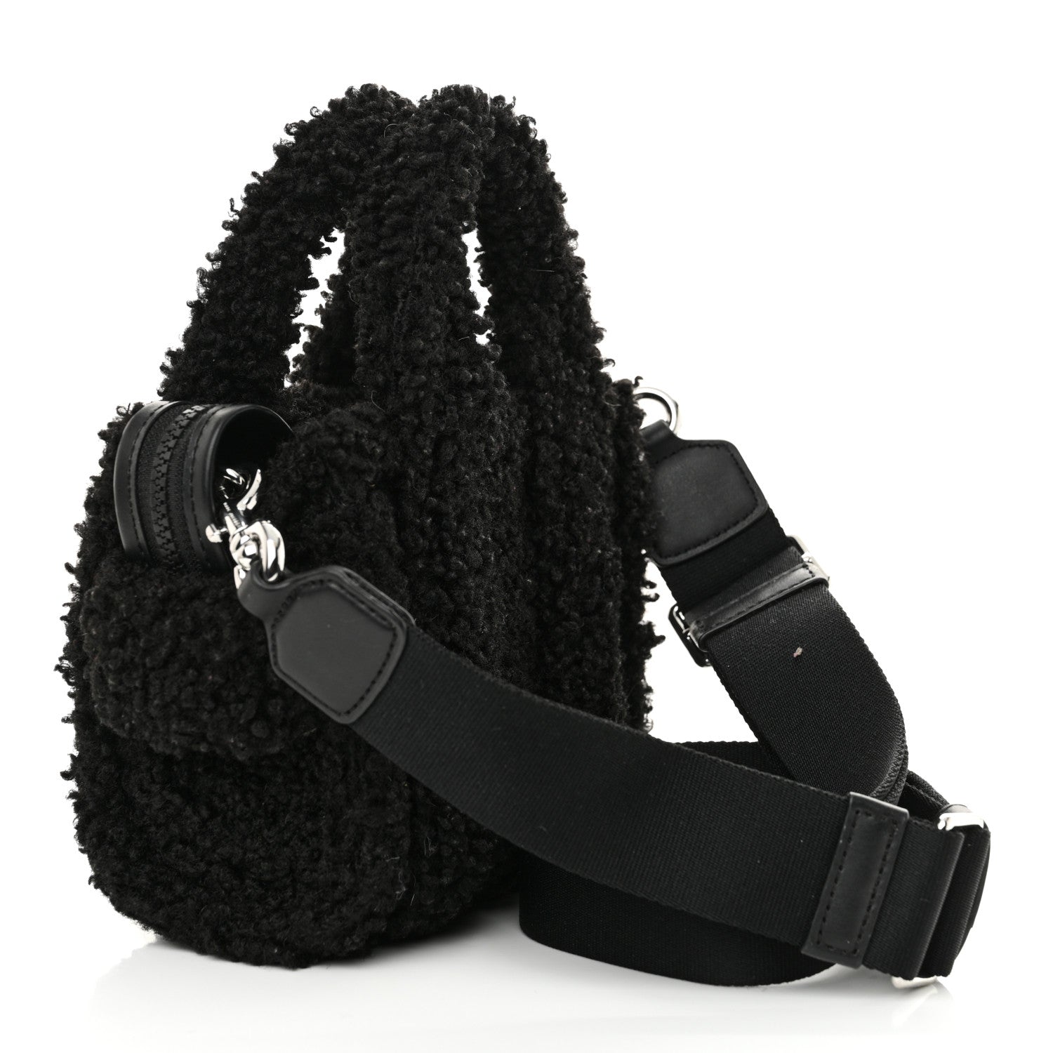 Polyester Cotton Mini The Teddy Traveler Tote Bag Black