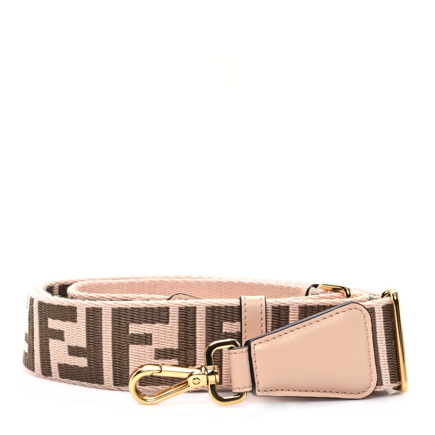 Jacquard Ribbon Vitello King FF Bi-Color Intreccio Adjustable Strap You Light Rose Camel