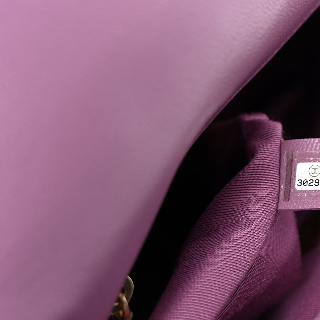 Goatskin Quilted Medium Chanel 19 Flap Violet Purple