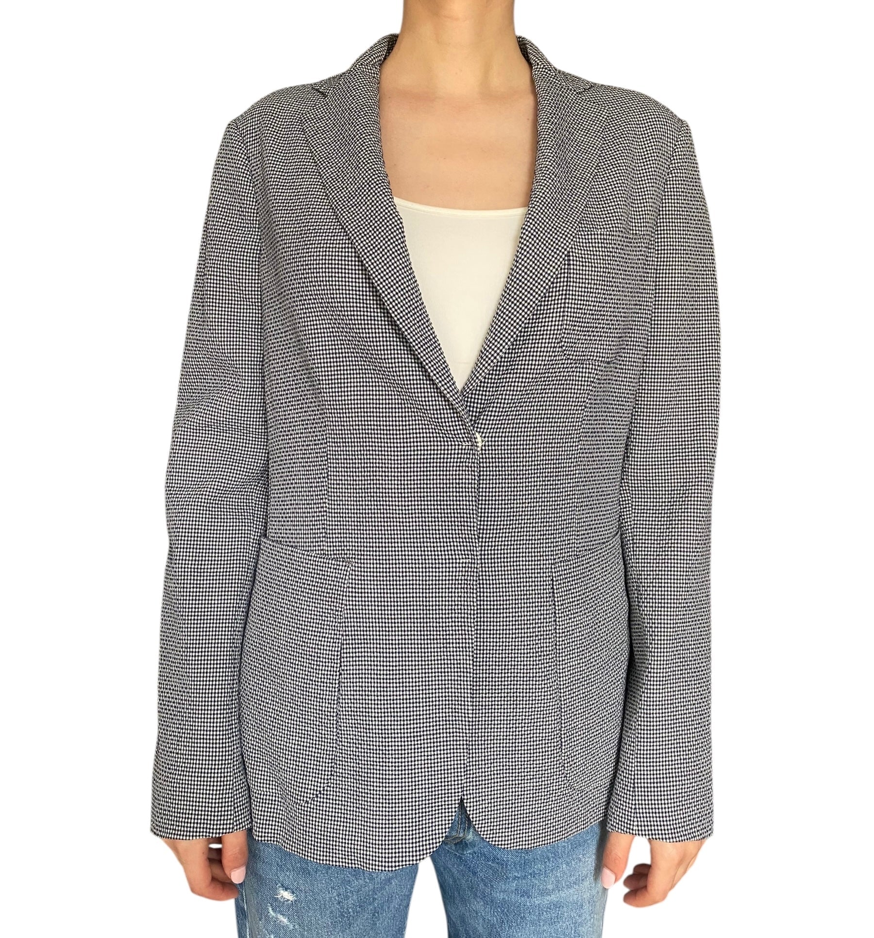 Fabiana Filippi Seersucker Check Blazer - 42 / US 6 / S