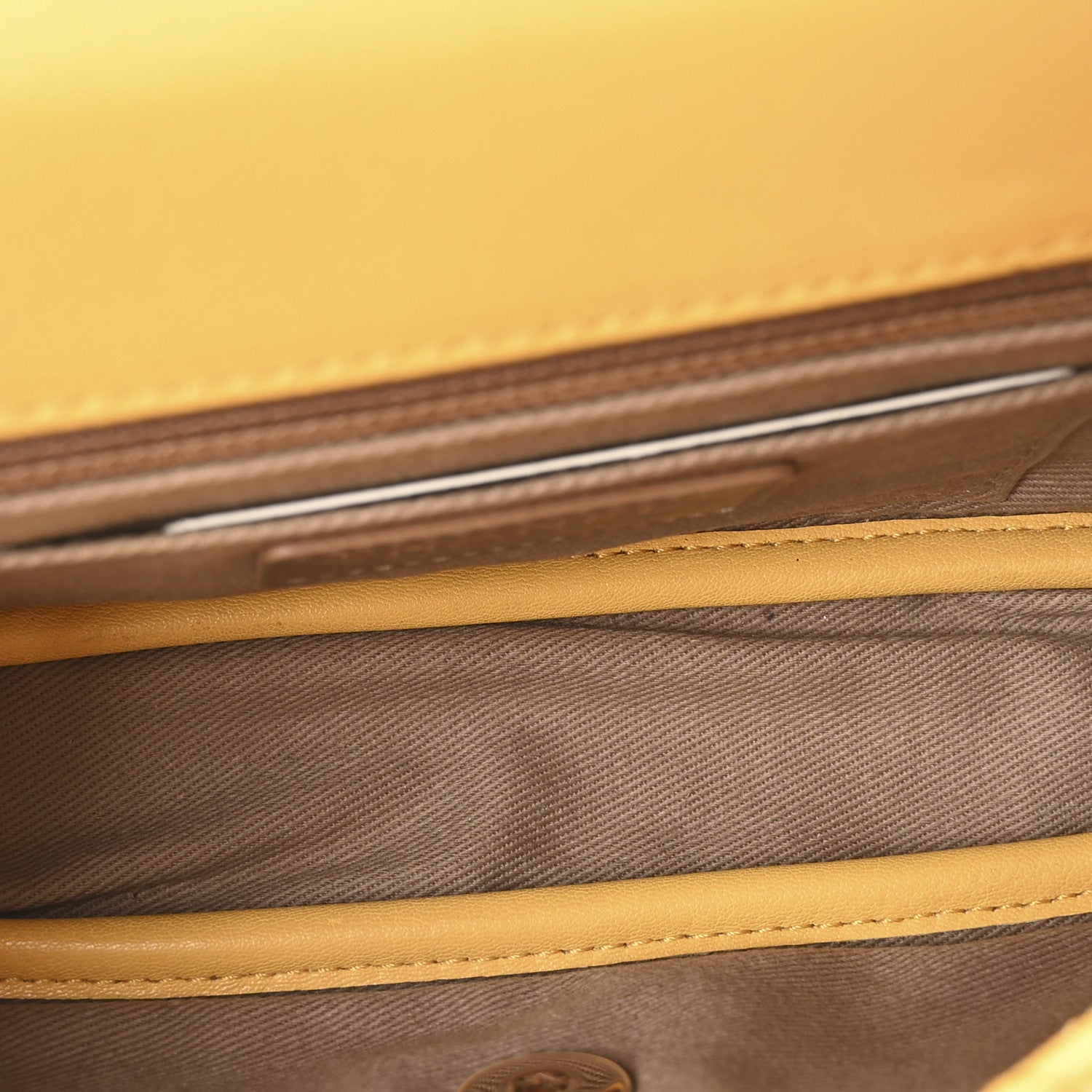 Goatskin Stitched Casual Trip Single Flap Yellow