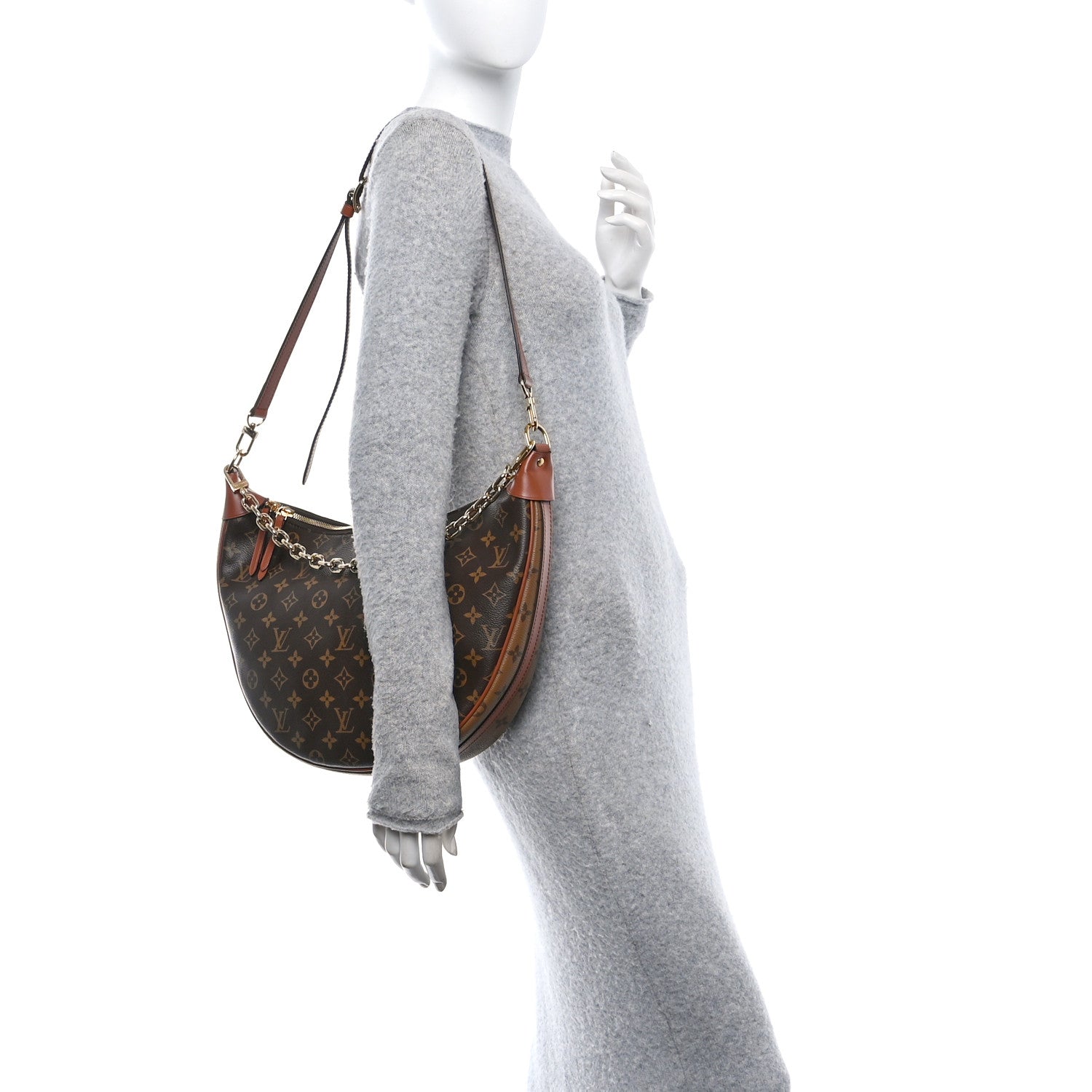 Reverse Monogram Loop Hobo