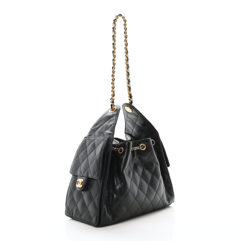 Caviar Quilted Small Chanel 25 Handbag Black