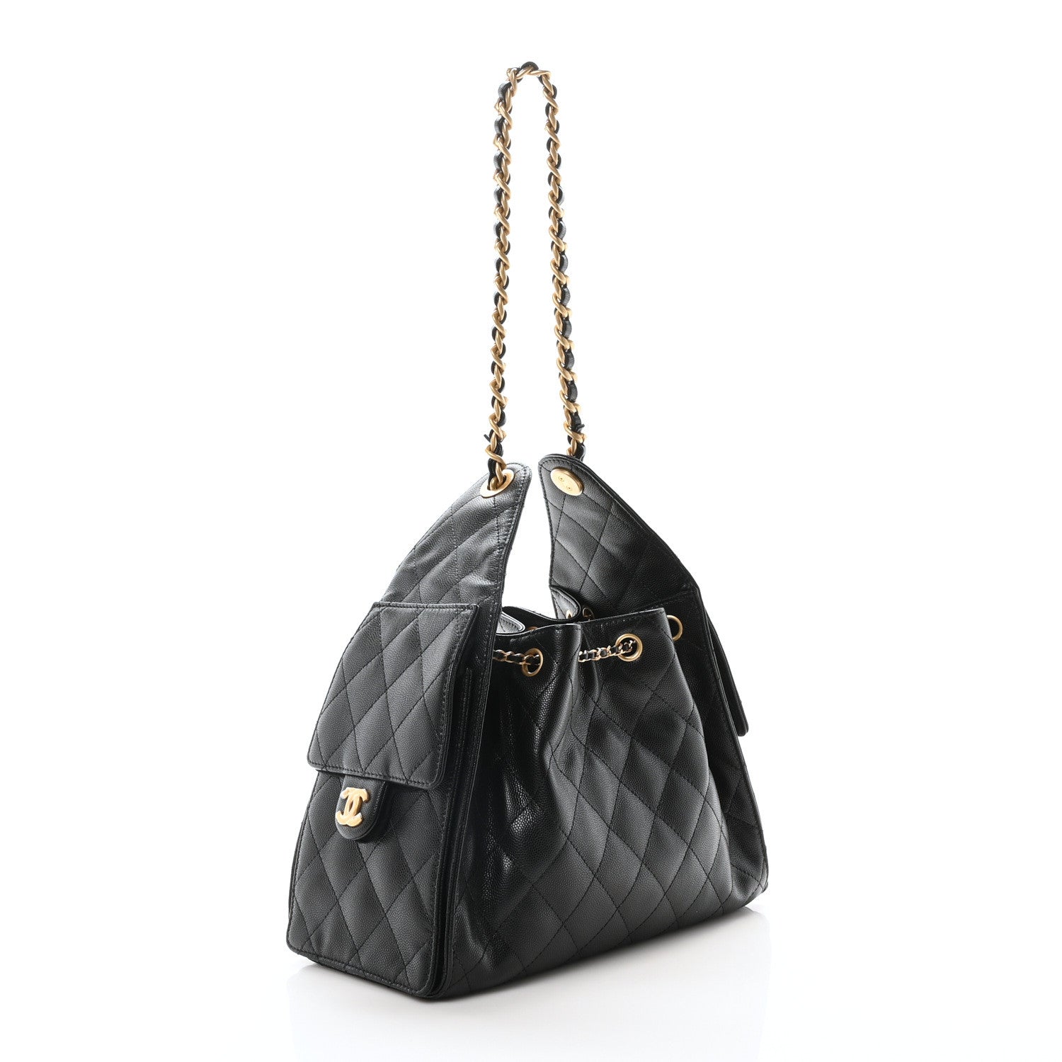 Caviar Quilted Small Chanel 25 Handbag Black