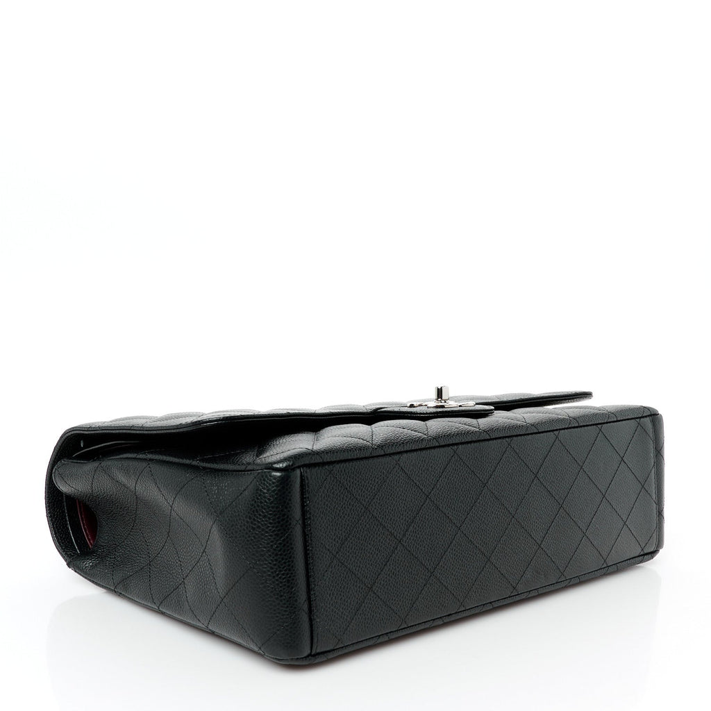 Caviar Quilted Maxi Double Flap Black