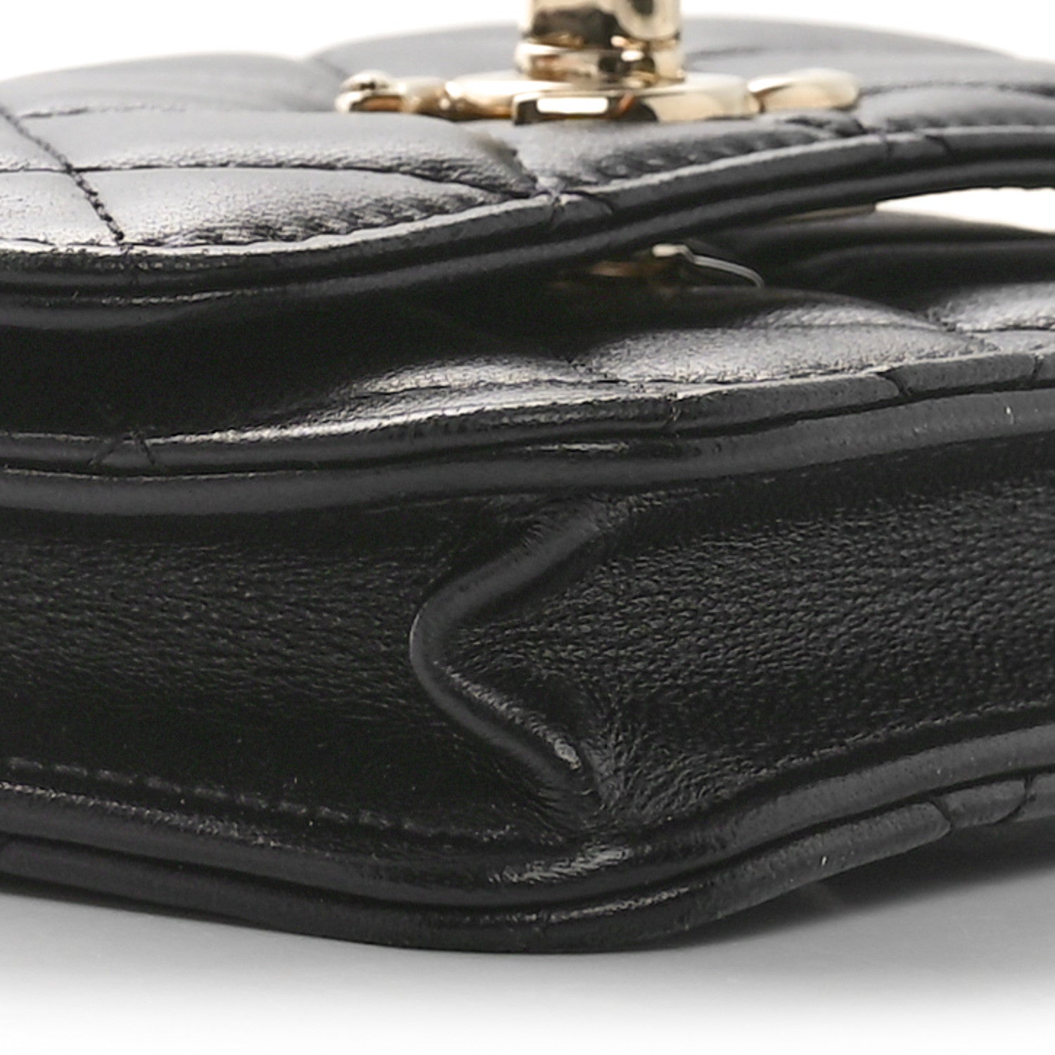 Lambskin Quilted Trendy CC  Holder On Chain Black