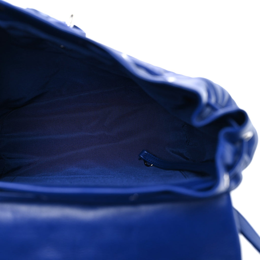 Lambskin Quilted Large Urban Spirit Backpack Blue
