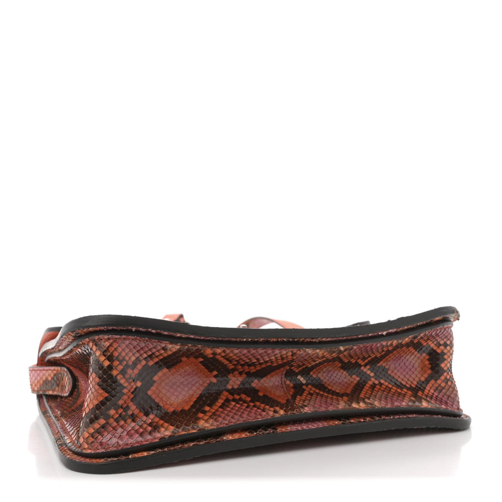 Snakeskin Small Jackie Shoulder Bag Deep Paprika Rocky