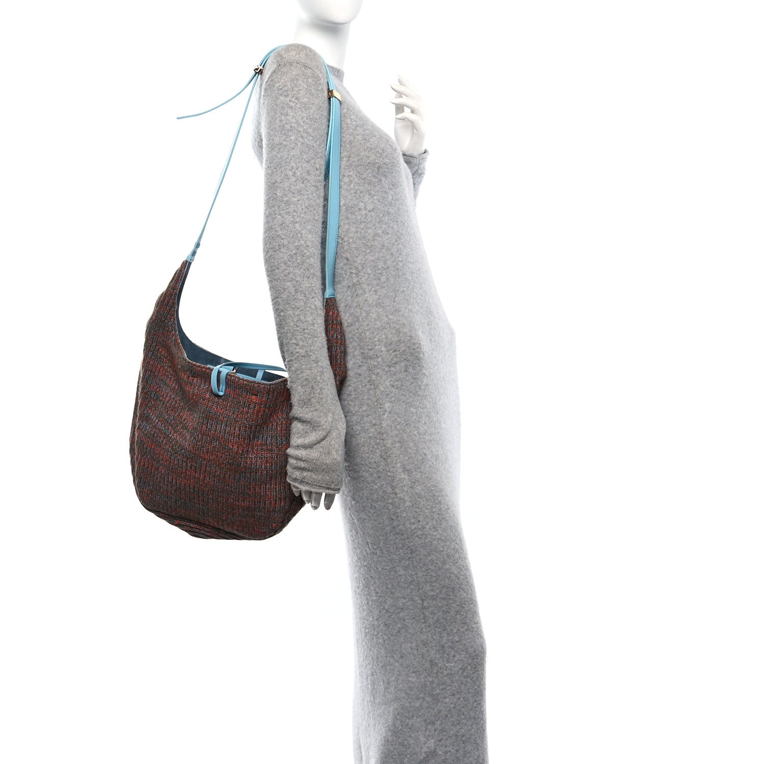 Knit Calfskin Hobo Bag Multicolor
