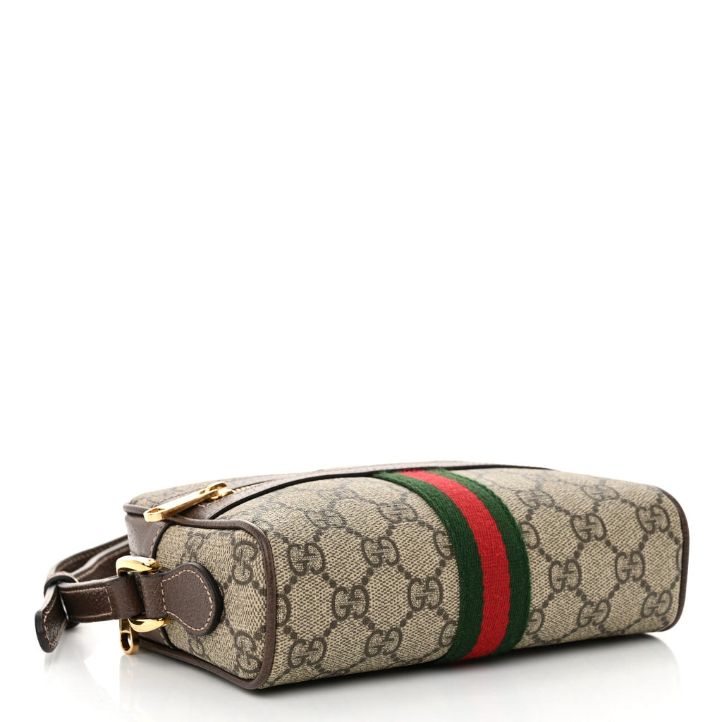 GG Supreme Monogram Web Mini Ophidia Shoulder Bag Brown