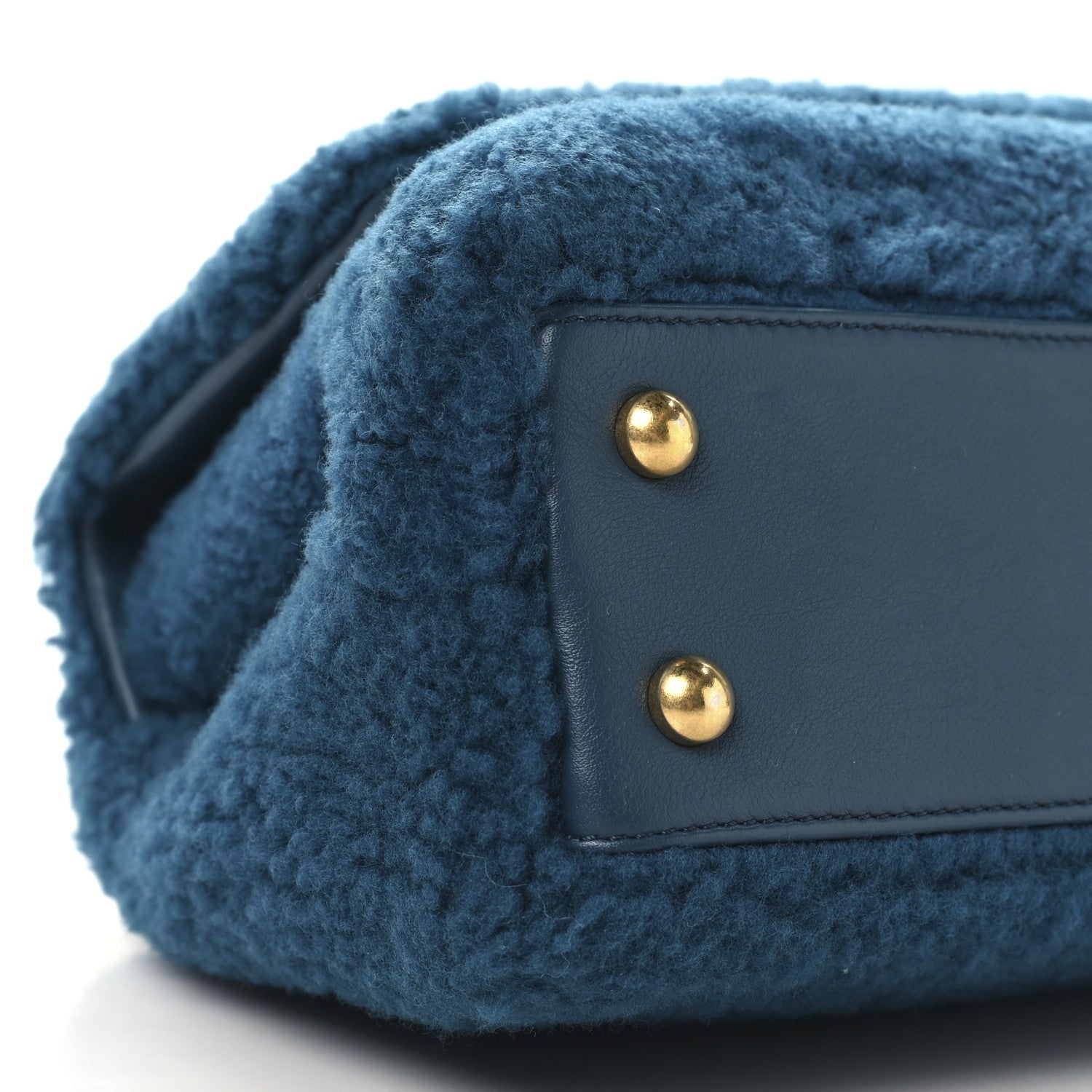 Shearling Lambskin Small Coco Handle Flap Blue