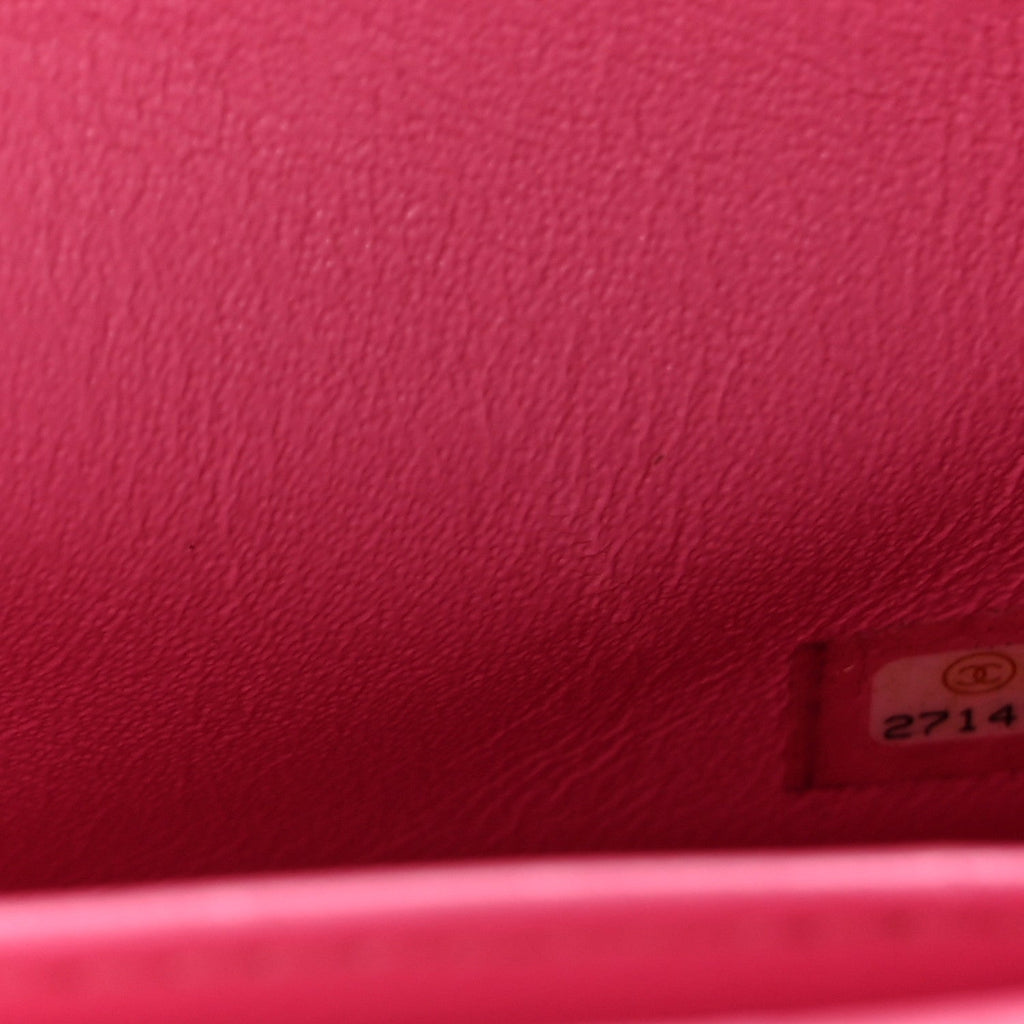 Lambskin Quilted Mini Square Flap Pink