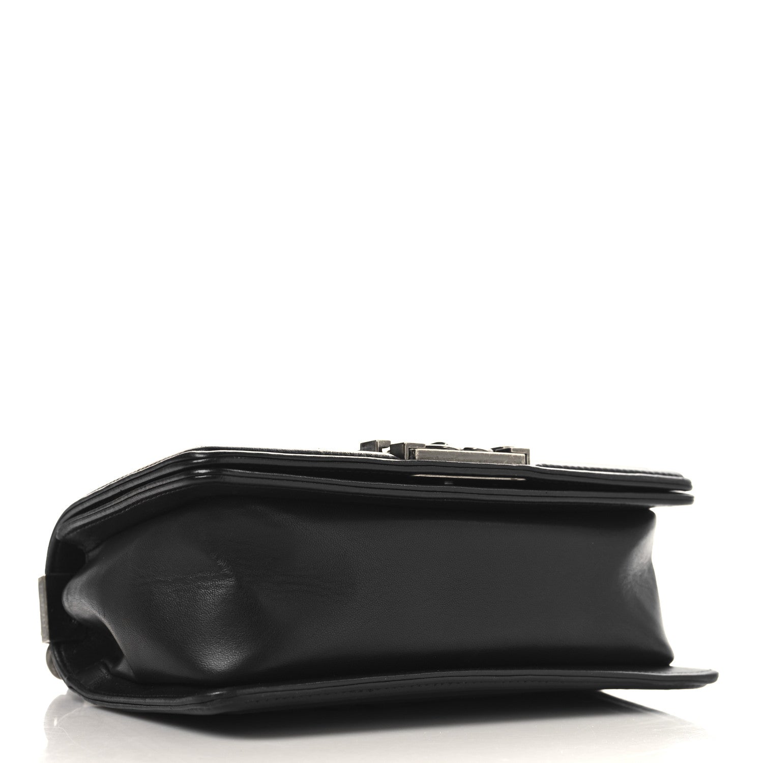 Lambskin Pleated Small Boy Flap Black
