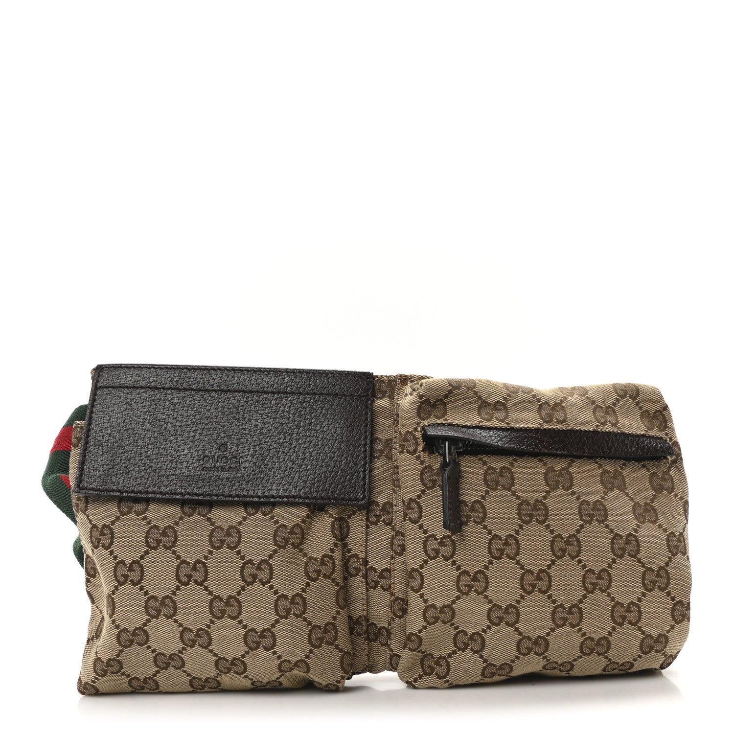 Monogram Web Belt Bag Dark Brown