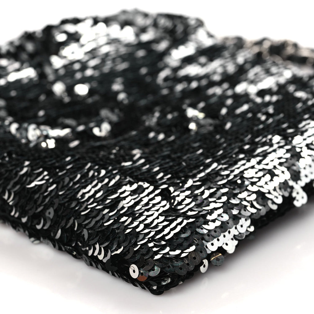 Sequin Summer Night Medium Drawstring Tote Black