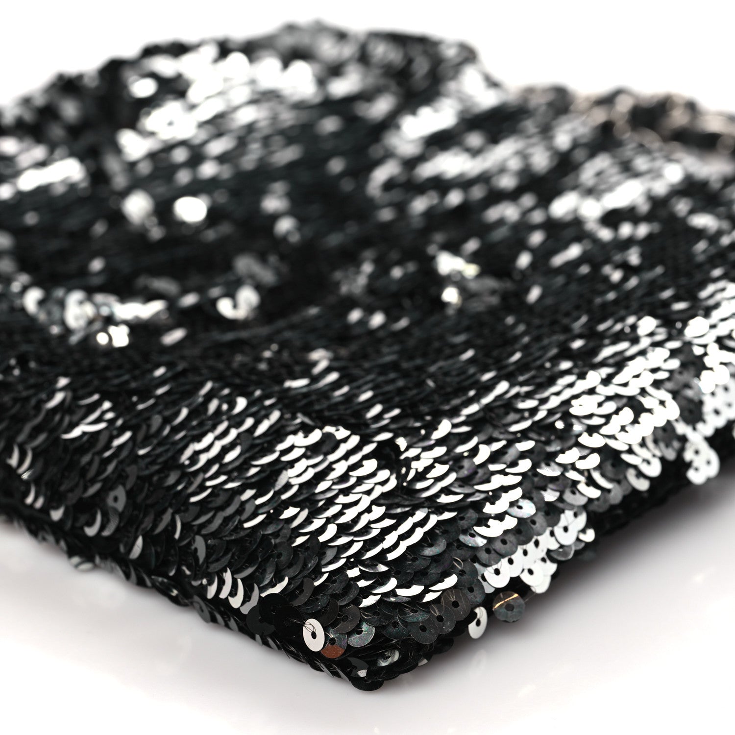 Sequin Summer Night Medium Drawstring Tote Black