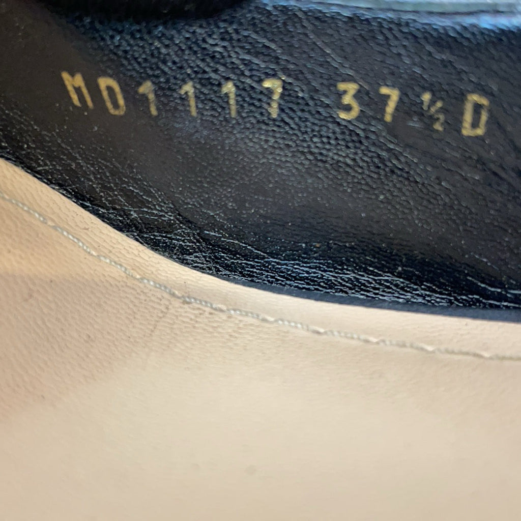Christian Dior Black Leather Studded J'adior Slingback Pumps Size 37.5