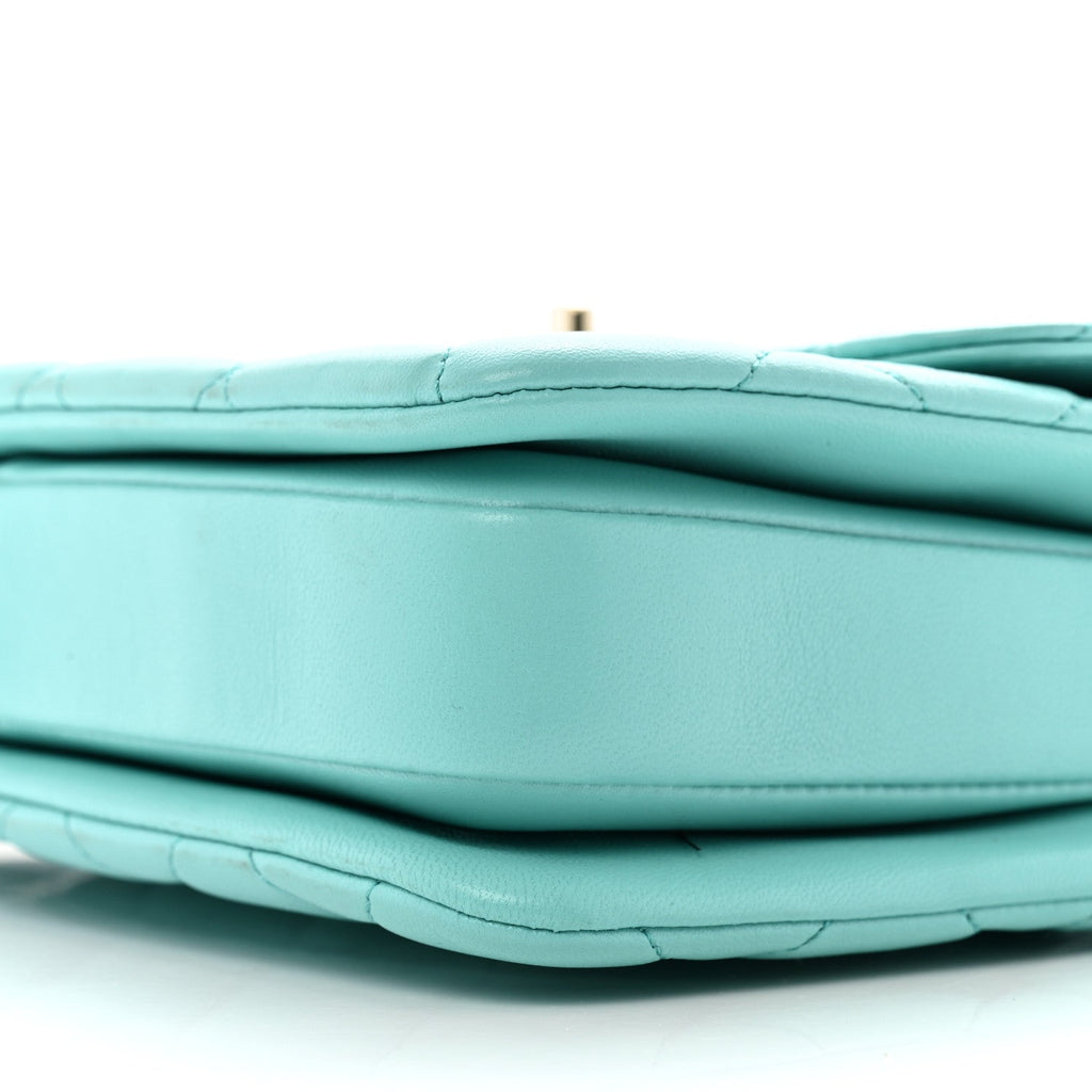 Lambskin Quilted Small Trendy CC Dual Handle Flap Bag Blue