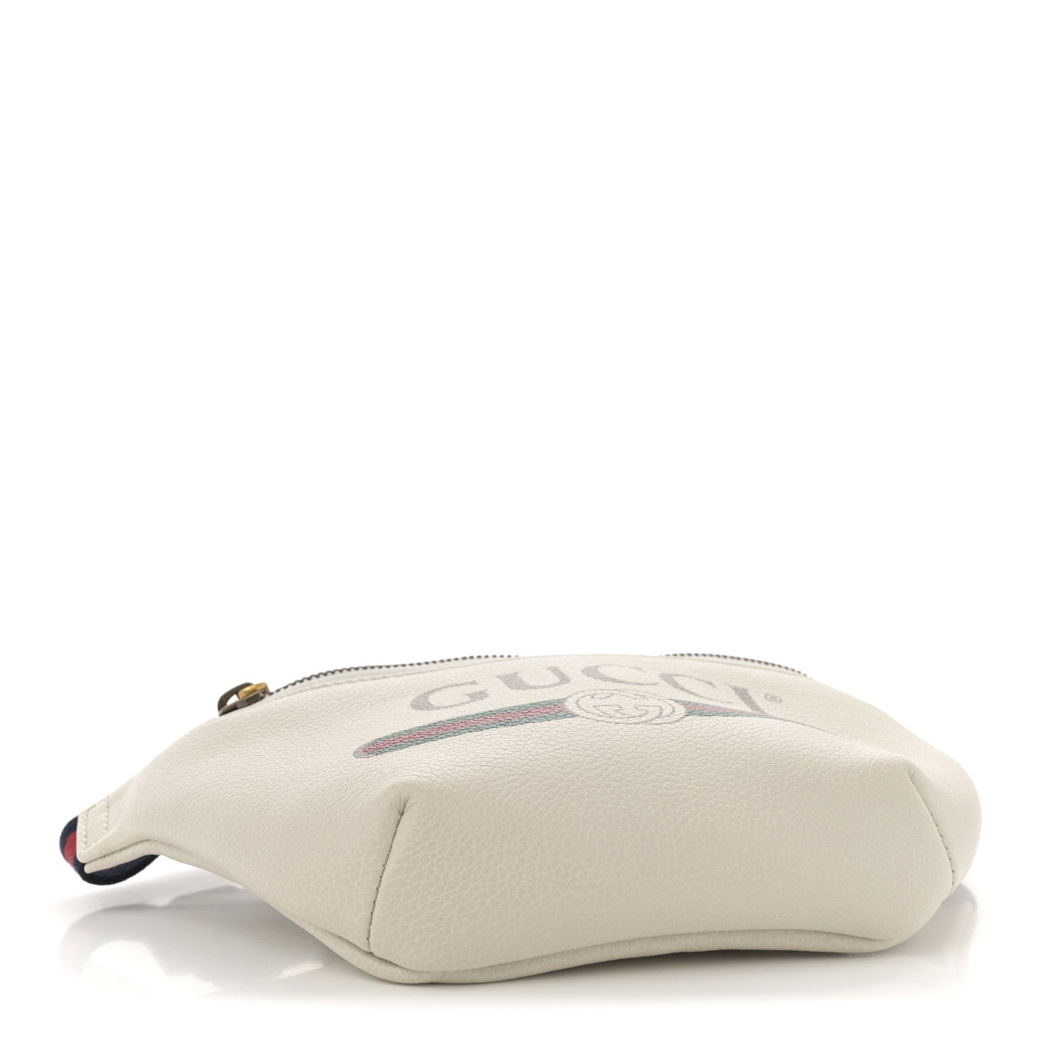 Grained Calfskin Small Logo Belt Bag White