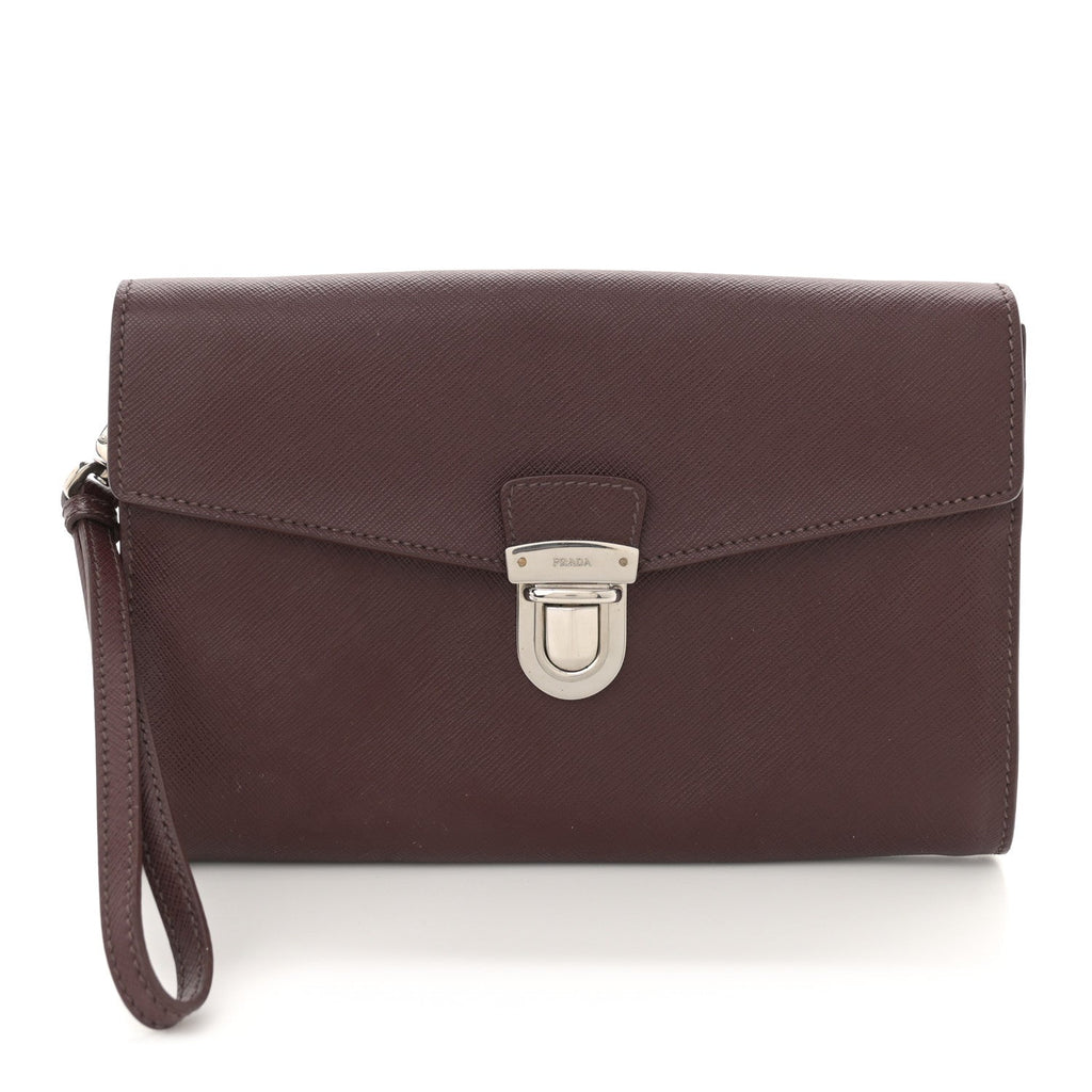 Saffiano Clutch Wristlet Burgundy