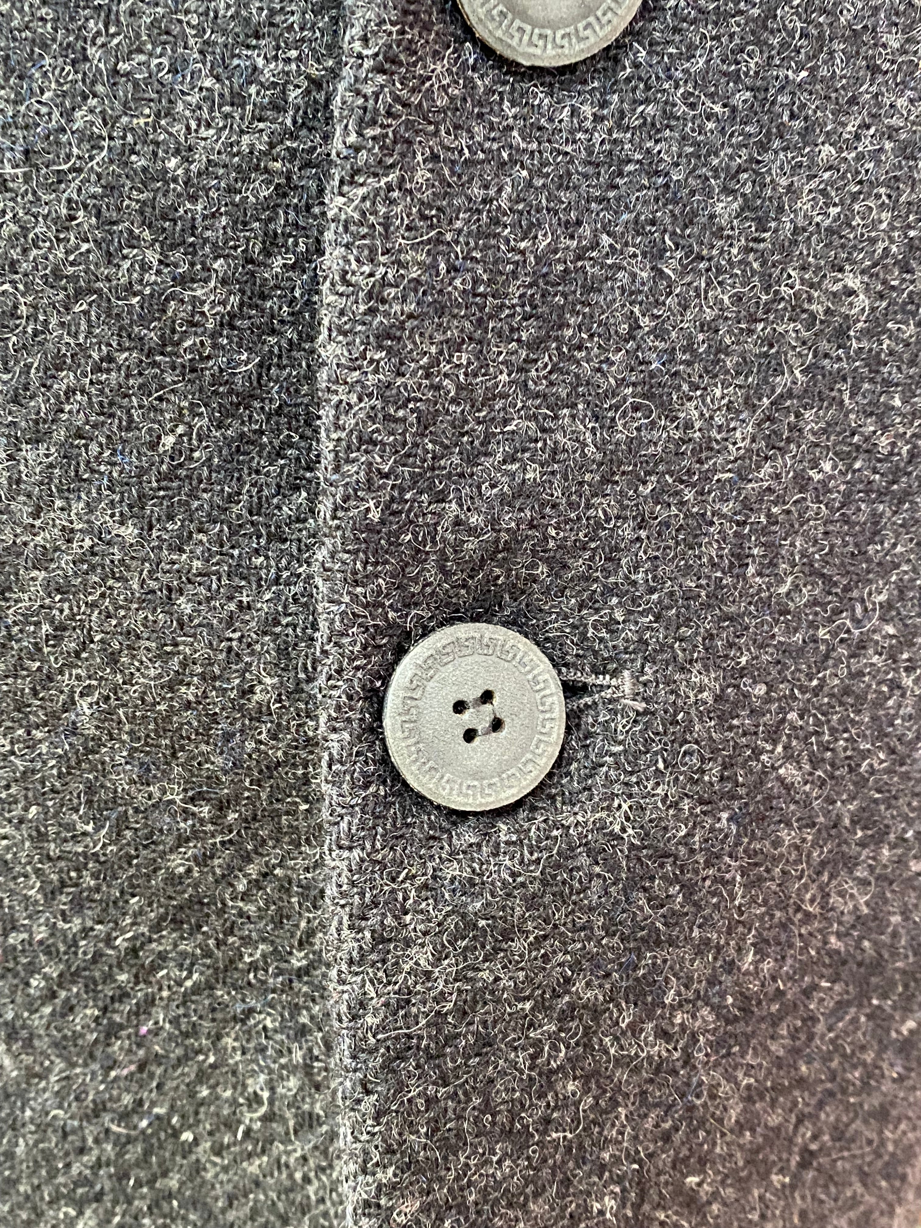 Versace Grey Vintage Speckled Wool Blazer - 54
