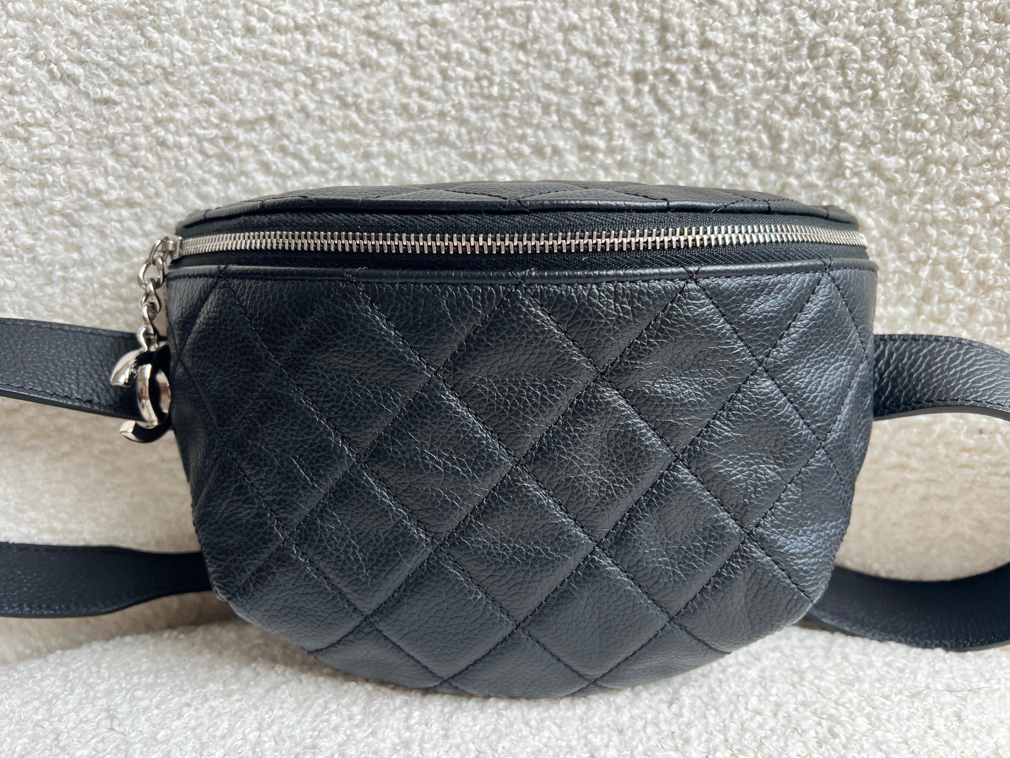 Chanel Black Caviar Bumbag Silver Hardware