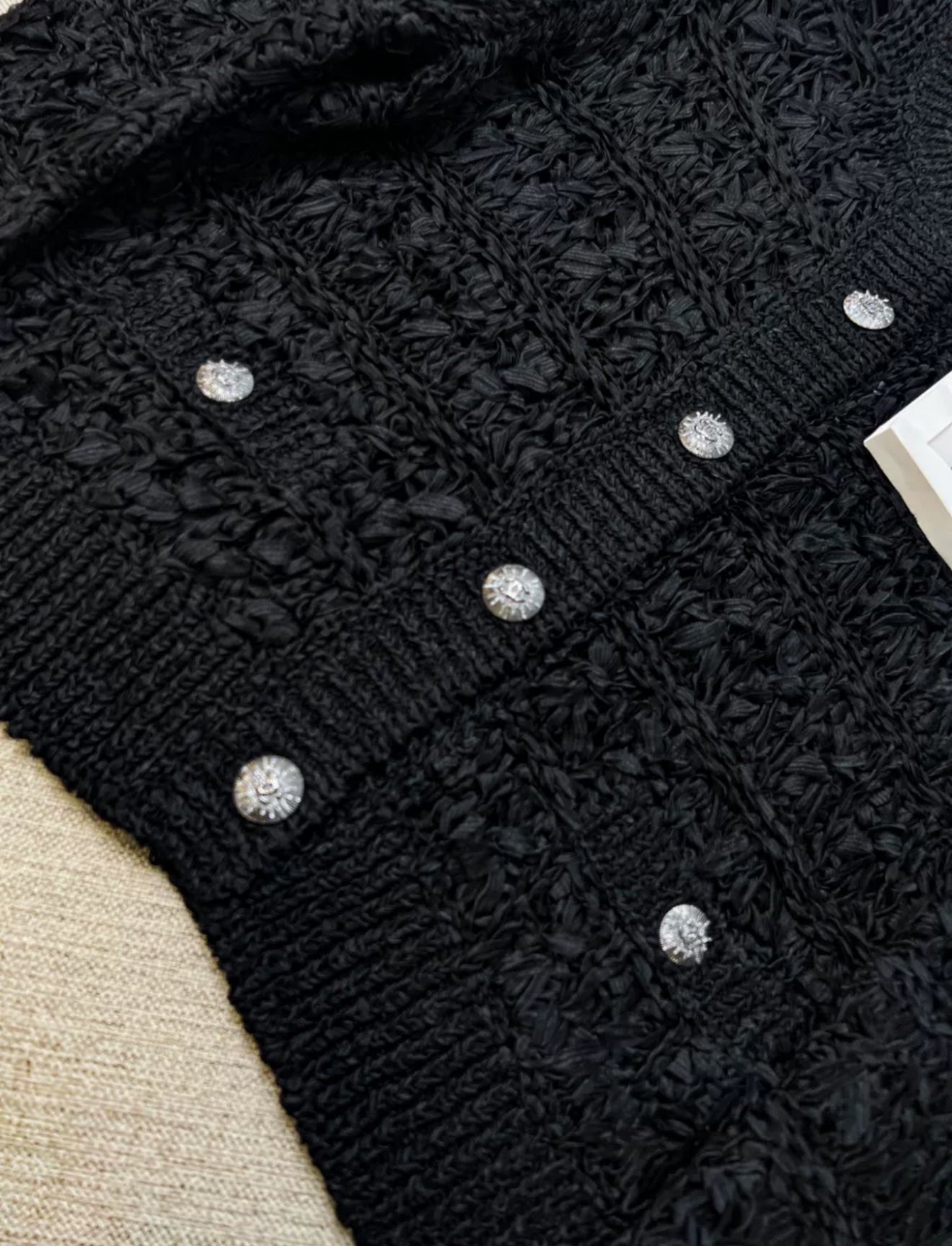 Chanel 24S Black Knitted igan