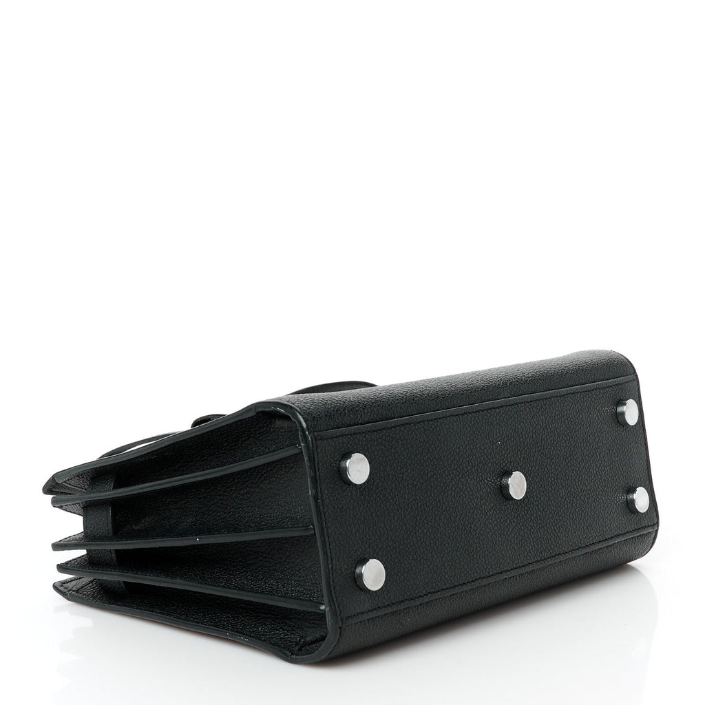 Grained Calfskin Nano Sac De Jour Black