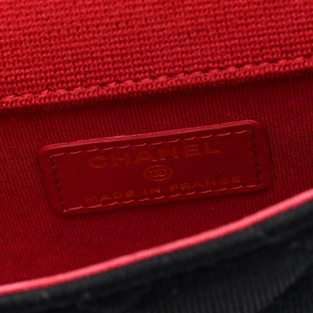 Jersey Quilted Micro Mini Flap Black
