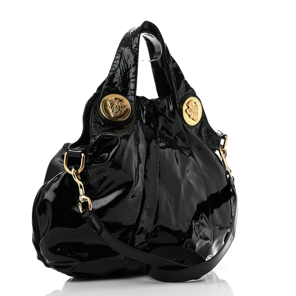 Patent Large Hysteria Top Handle Bag  Black
