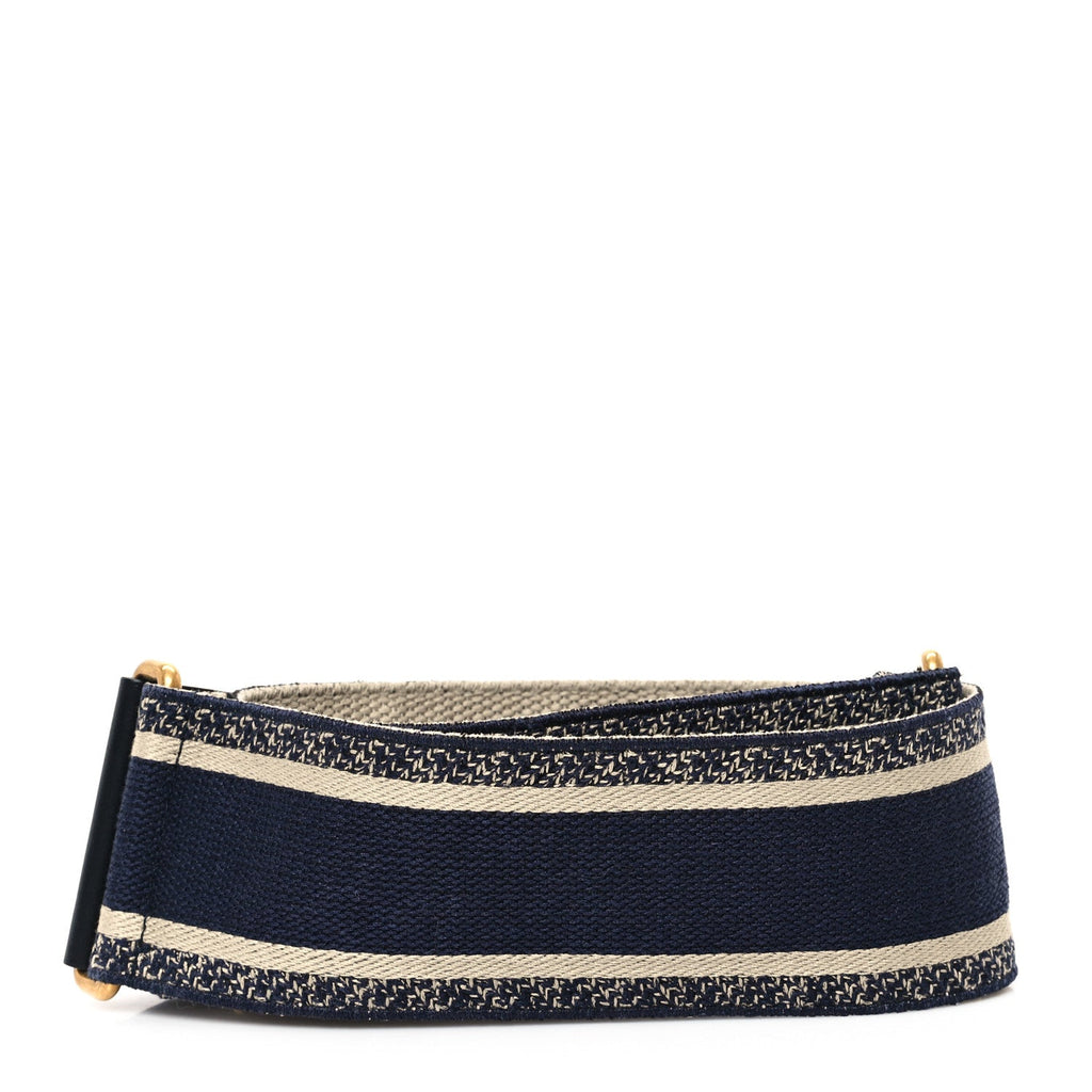 Canvas Embroidered Shoulder Strap Blue
