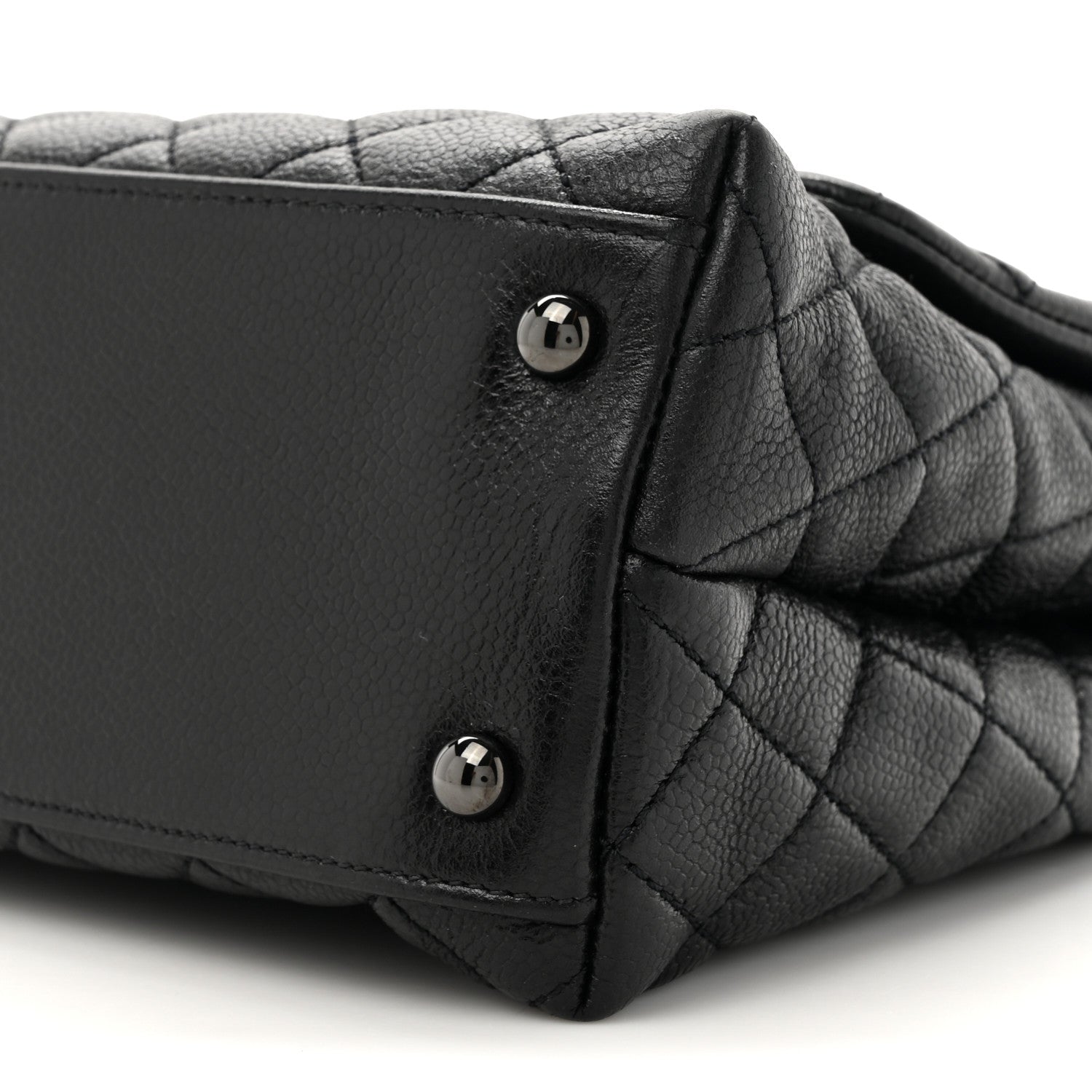 Caviar Quilted Small Coco Handle Flap So Black