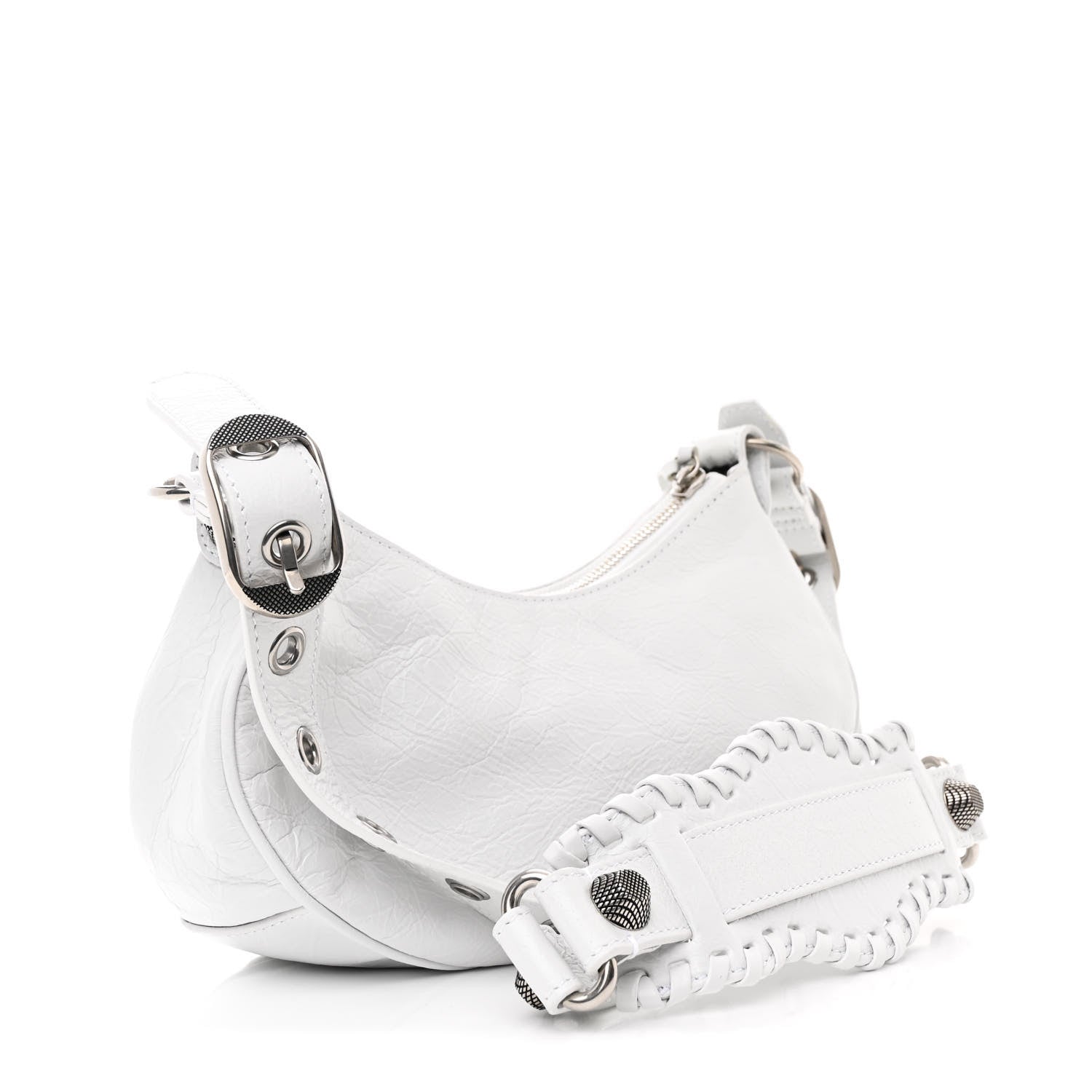 Agneau Arena Lunar New Year Graffiti Logo Le Cagole Shoulder Bag XS Optic White