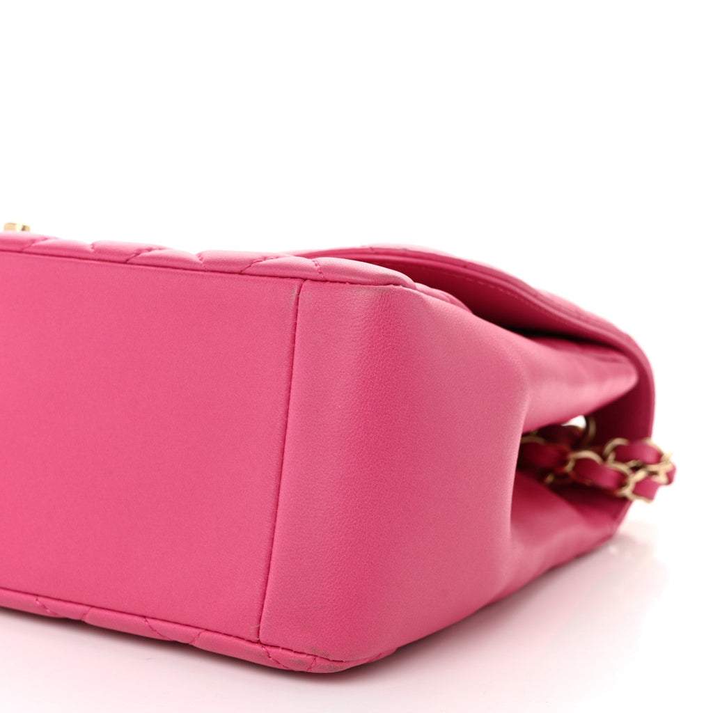 Lambskin Quilted Medium Mademoiselle Chic Flap Fuchsia