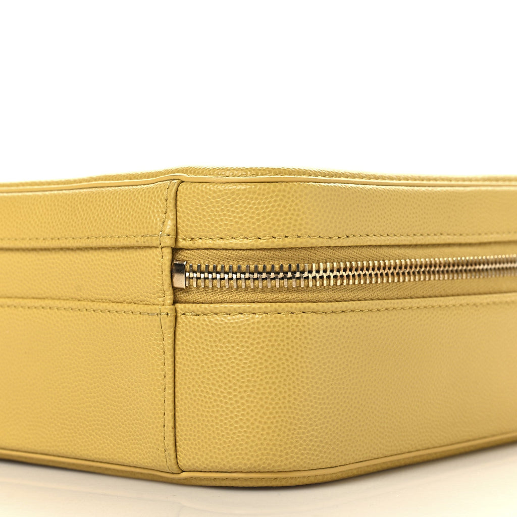 Caviar Quilted Medium CC Filigree Vanity Case Yellow