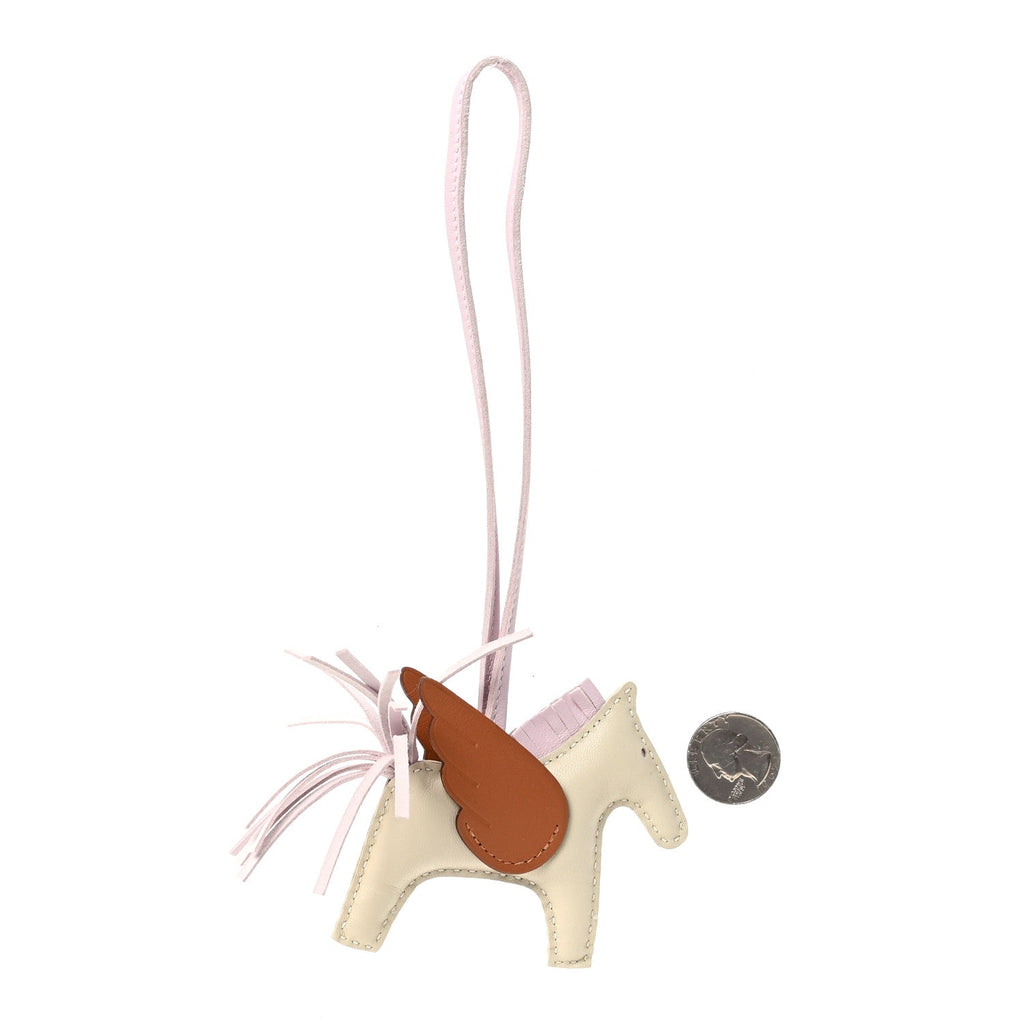 Milo Lambskin Grigri Rodeo Pegase Horse Bag Charm PM Craie Gold Mauve Pale