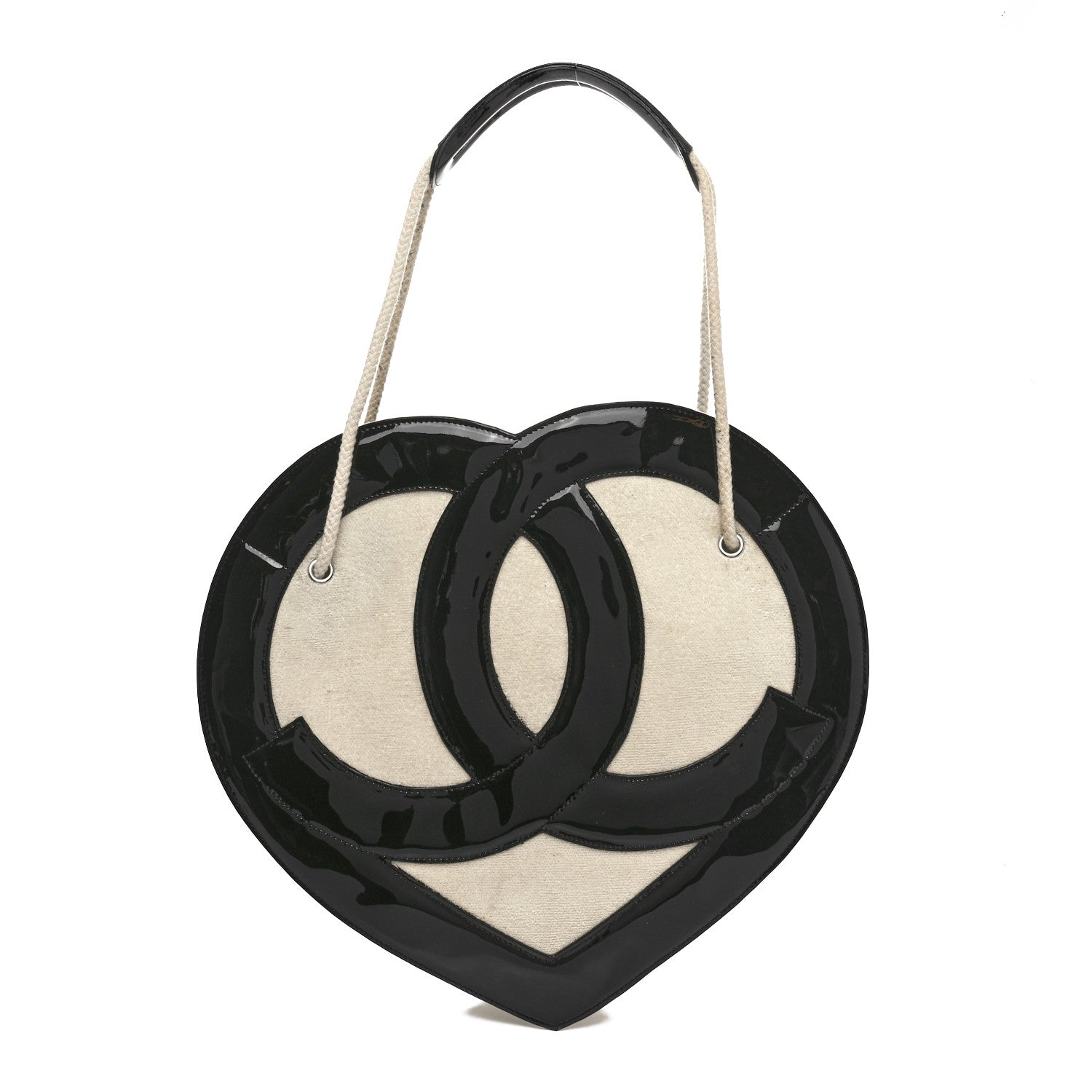 Patent Terry Ocean Drive Shoulder Bag Black White