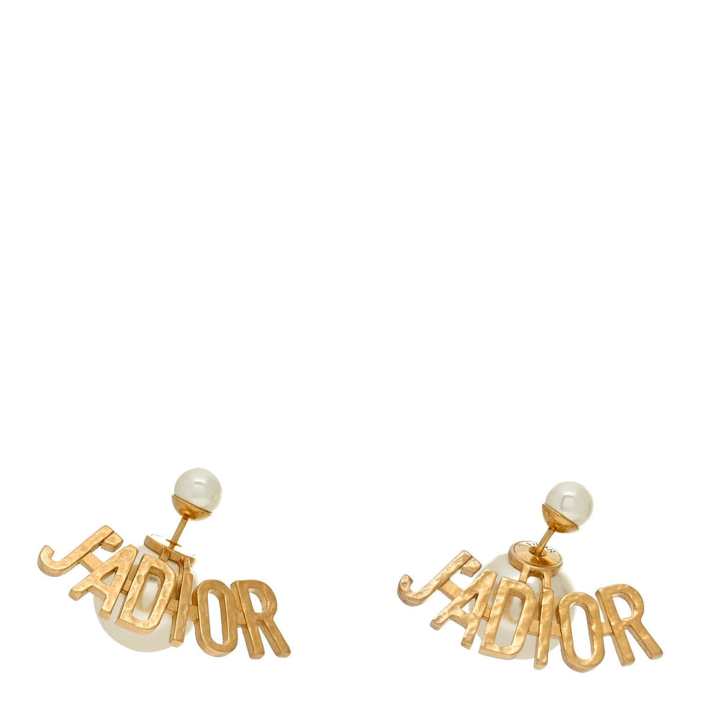 Metal Pearl J'Adior Tribal Earrings Gold