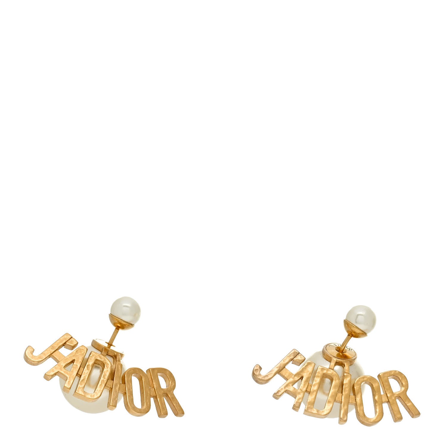 Metal Pearl J'Adior Tribal Earrings Gold