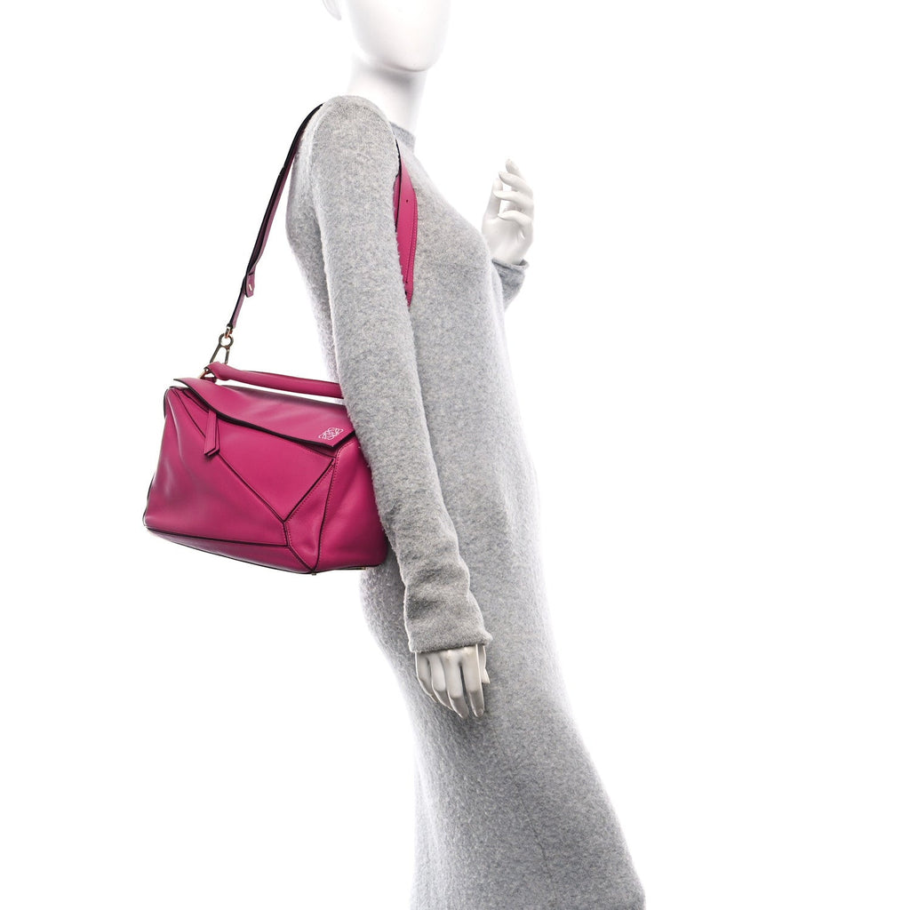 Calfskin Medium Puzzle Bag Fuchsia