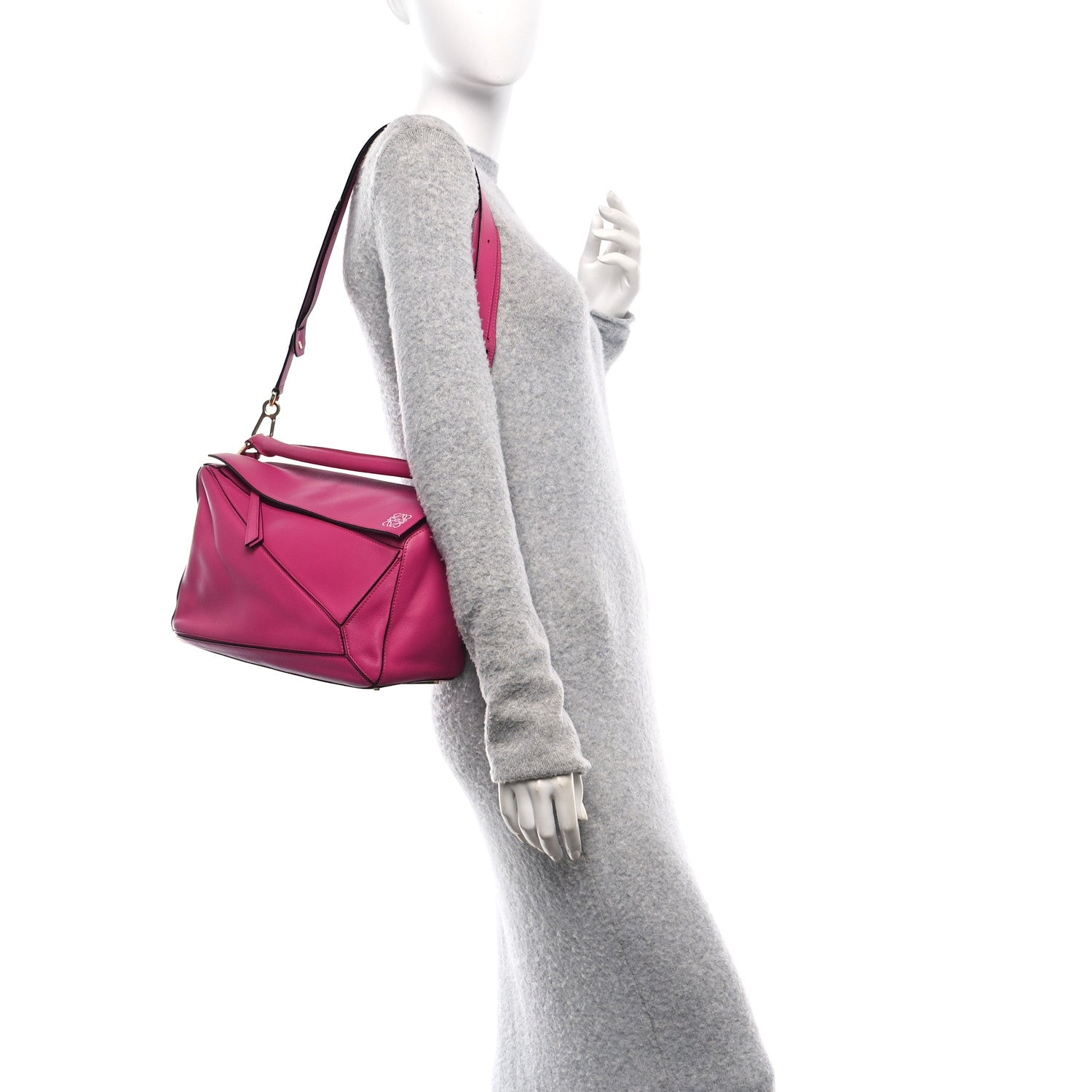 Calfskin Medium Puzzle Bag Fuchsia