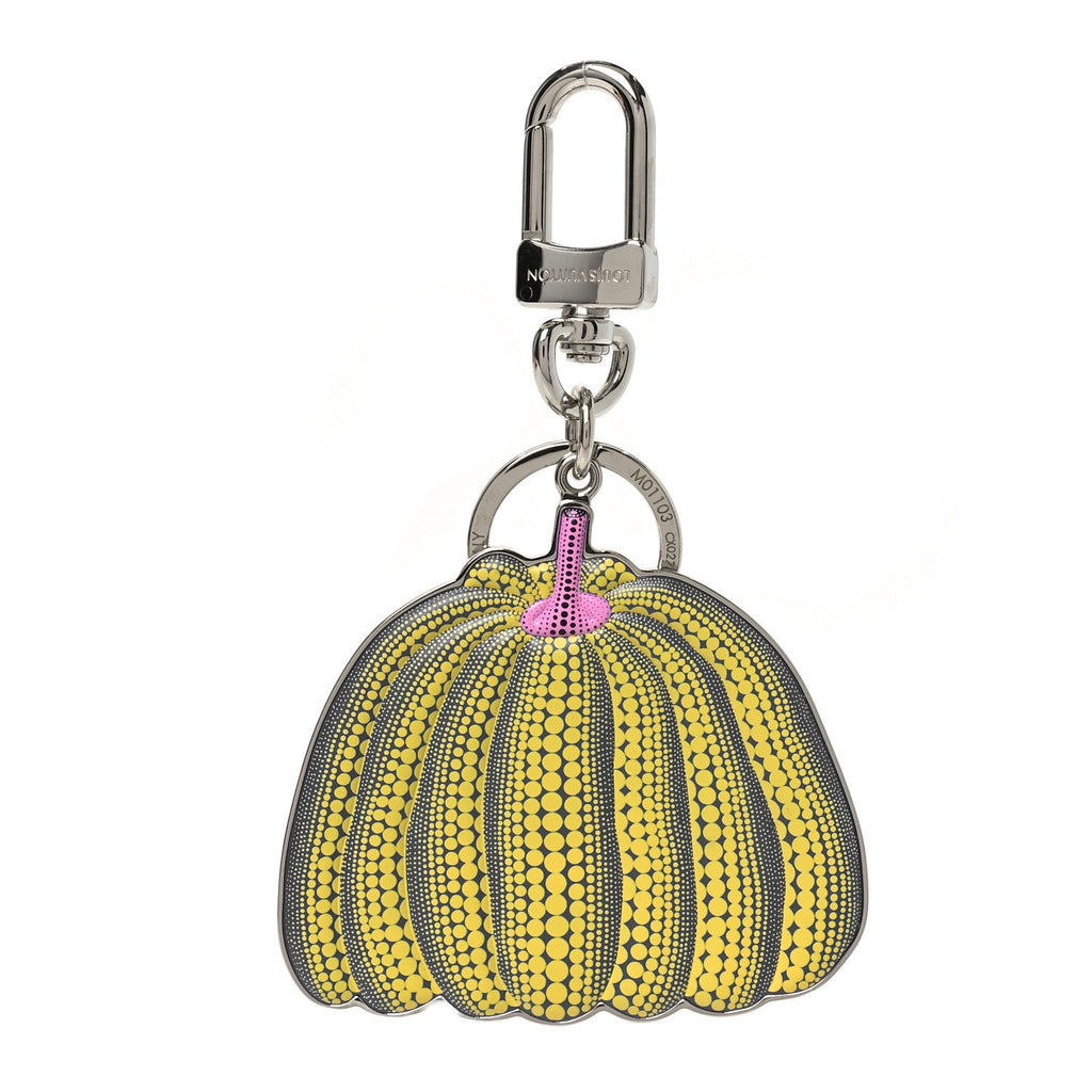 LV X YK Pumpkin Key Holder Bag Charm Yellow