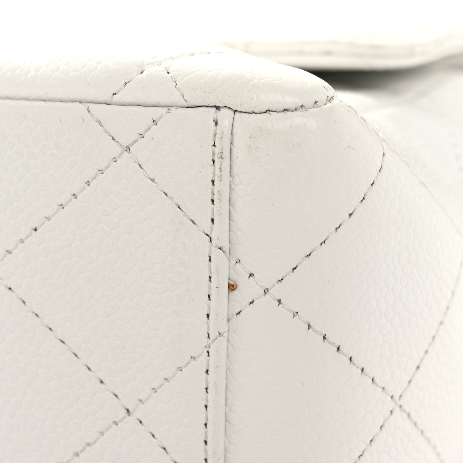 Caviar Quilted Maxi Double Flap White