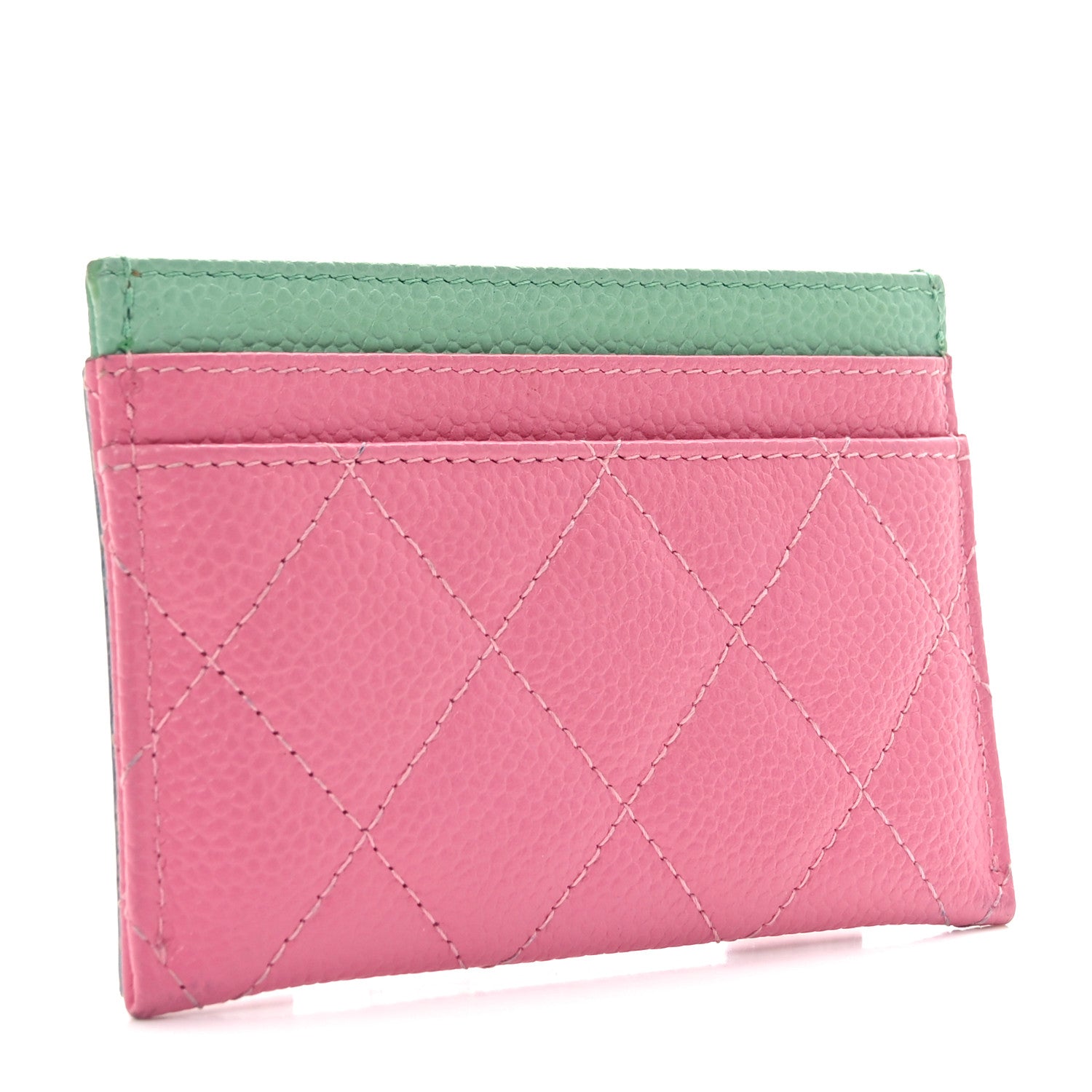 Caviar Quilted CC Filigree  Holder Pink Blue Green